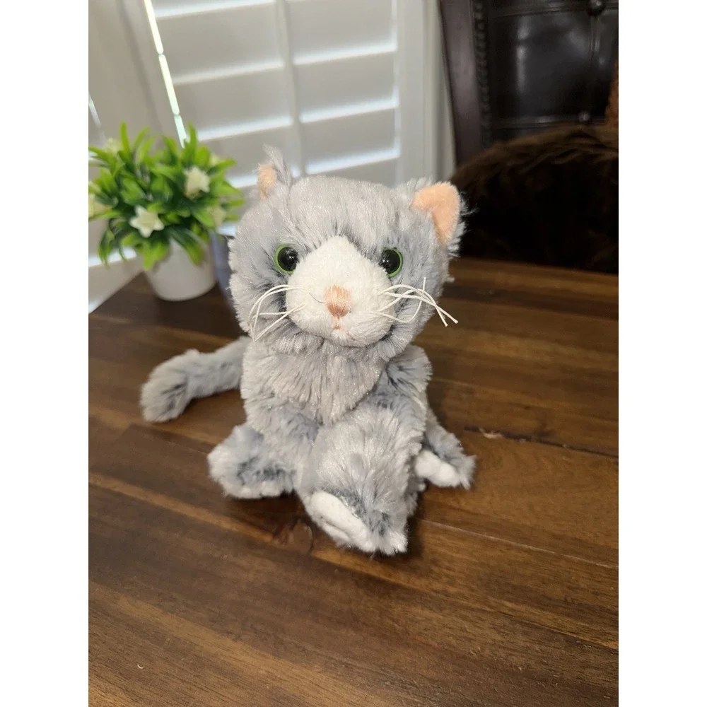Ganz Webkinz Silversoft Cat HM222 Plush Stuffed Kitty Grey White Soft No Code